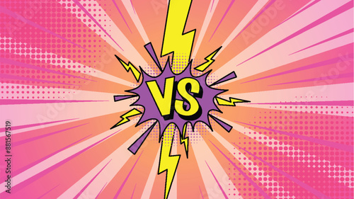 Bright comic-style versus battle graphic design