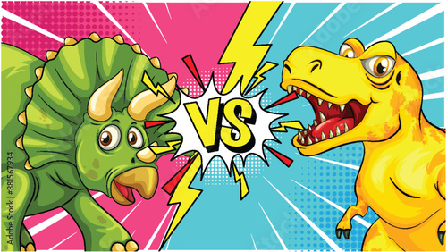 Triceratops versus T-Rex in epic clash