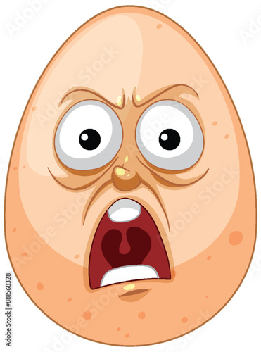 Egg with a surprised, shocked face