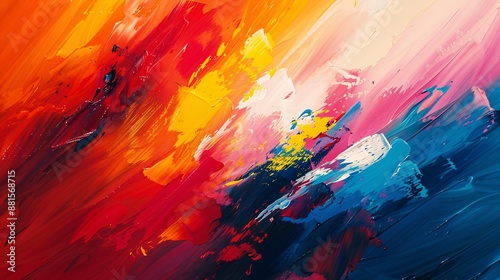 a personal abstract art background with bold colors and expressive brush strokes, reflecting unique emotions and creativity