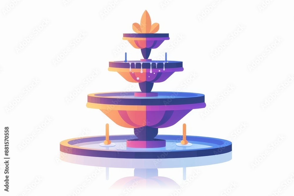 Minimalist icon of a fountain on a white isolated background. Minimalist icon of a fountain on a white isolated background.