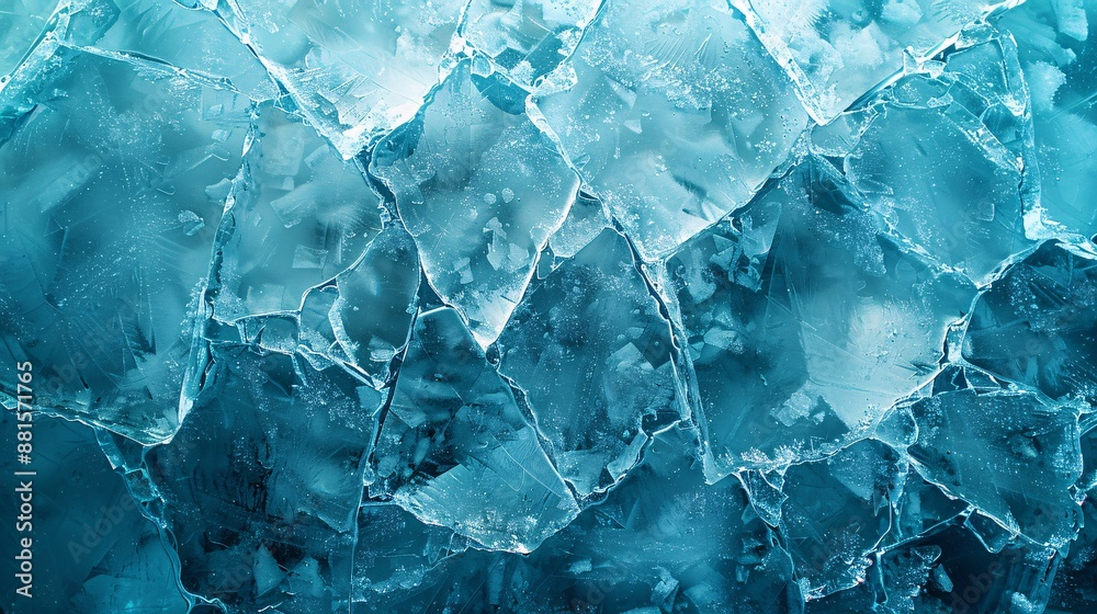 broken ice from a macro top perspective, highlighting the delicate details and icy textures broken ice from a macro top perspective, highlighting the delicate details and icy textures