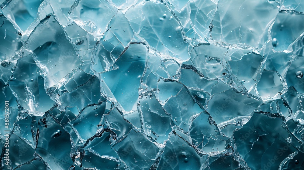 Obraz premium a detailed macro from above of broken ice, emphasizing the fine details and intricate patterns.