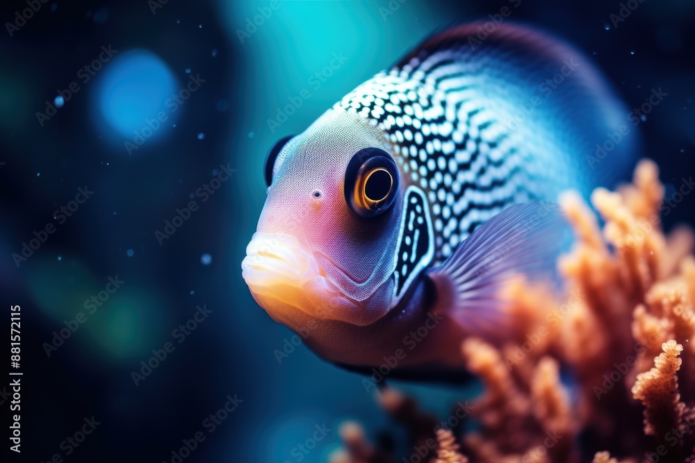 Vibrant tropical fish with intricate patterns