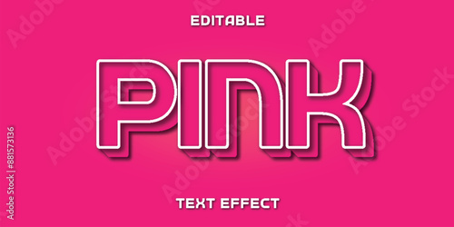 Pink 3d editable text effect template