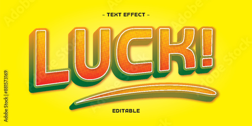 Luck 3d editable text effect template