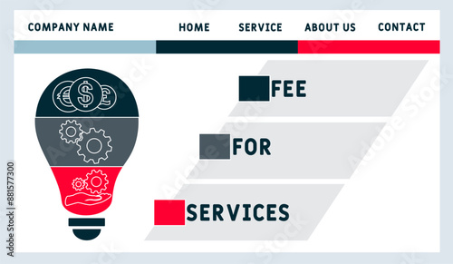 FFS - fee for services acronym. business concept background. vector illustration concept with keywords and icons. lettering illustration with icons for web banner, flyer, landing