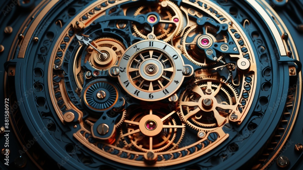 Obraz premium Intricate Mechanical Watch Mechanism