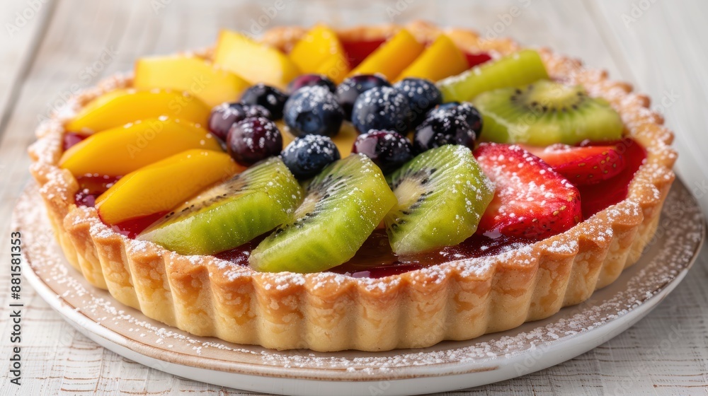 Delicious fruit tart with assorted fresh fruit