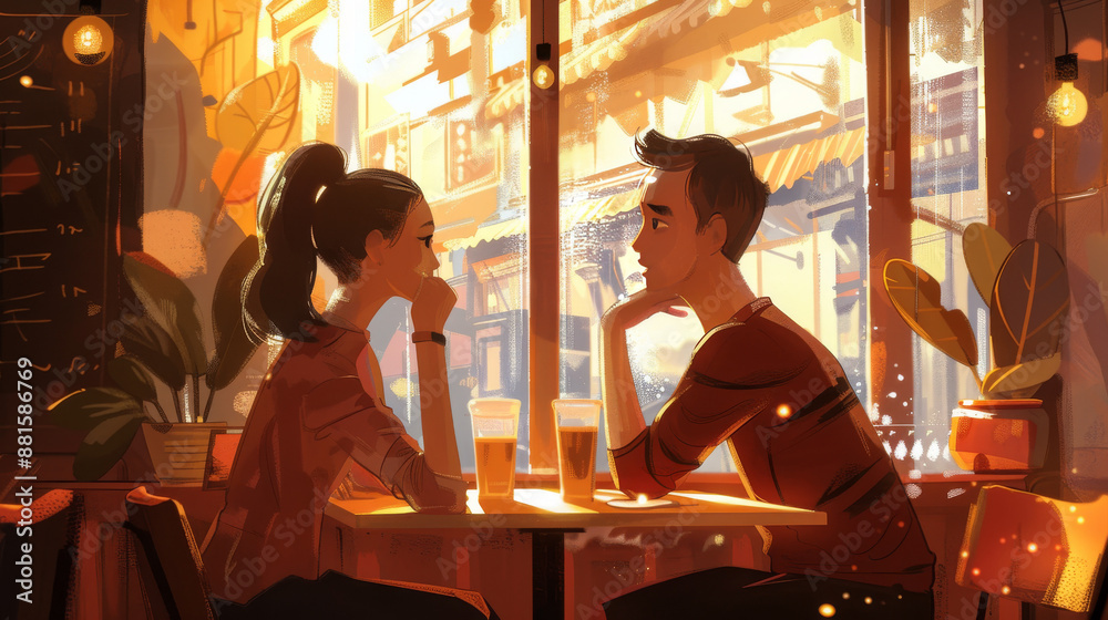 The overall mood should be warm and inviting, reflecting the importance and beauty of human connection through conversation. The overall mood should be warm and inviting, reflecting the importance and beauty of human connection through conversation.