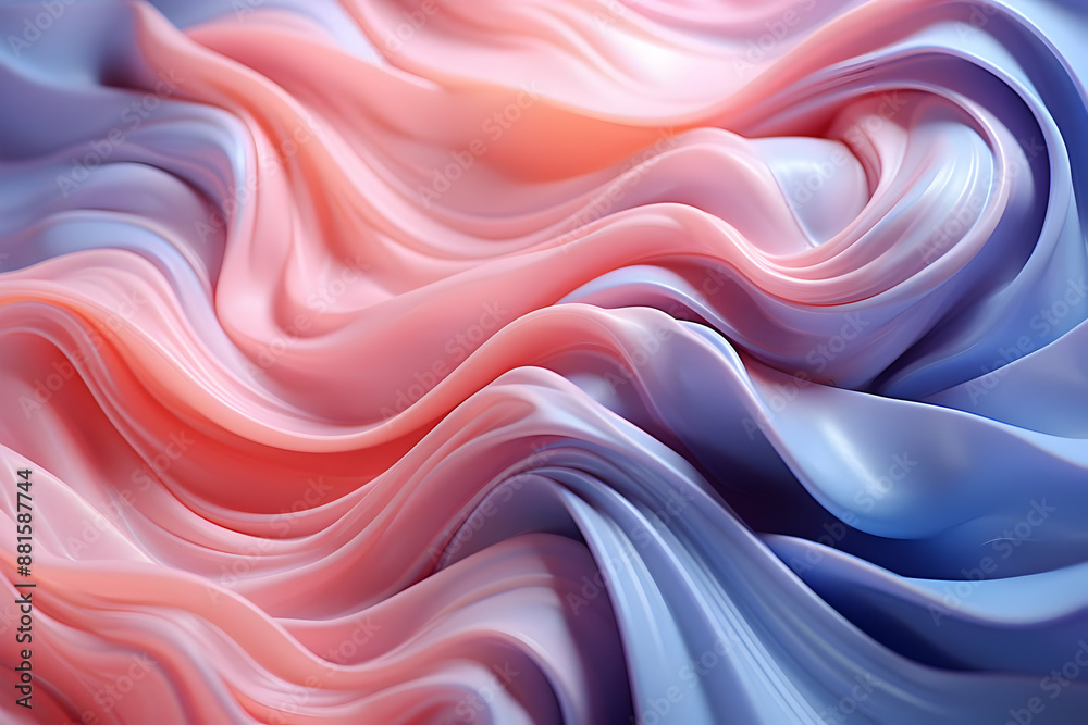 Obraz premium Abstract 3D Pink and Blue Wavy Background