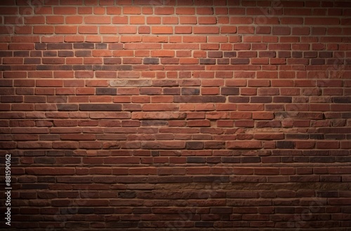 Red brick wall texture background with spotlights