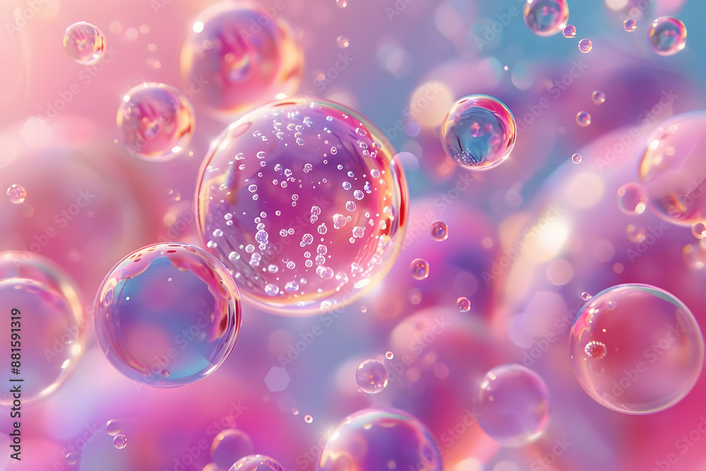 Abstract Background with Pink and Blue Bubbles Abstract Background with Pink and Blue Bubbles