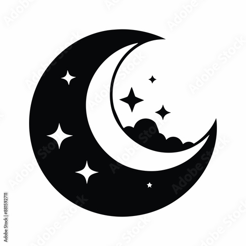 moon silhouette vector, stylish and versatile night sky designs