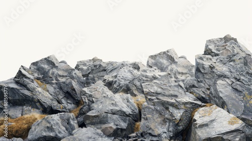 Panoramic rock hills isolated background Generative AI