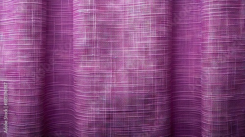  A clear image shows a close-up of a purple curtain with a black cat perched on the window sill, framed by the fabric