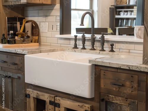 Rustic farmhouse double sink