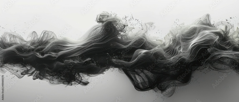 Fototapeta premium Abstract paint splashes in the form of thick smoke