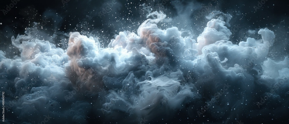 Obraz premium Abstract paint splashes in the form of thick smoke