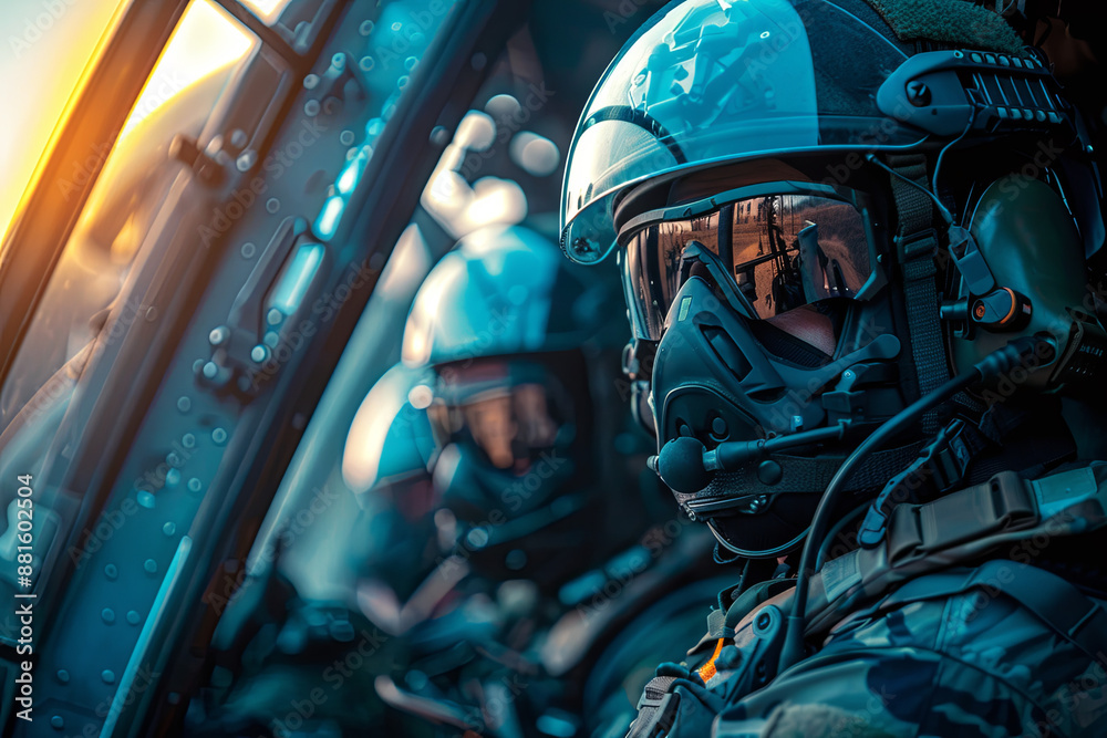 SWAT team at a helicopter SWAT team at a helicopter