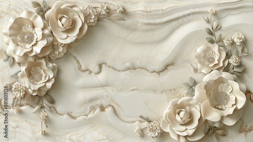 Elegant Floral Arrangement on Marble Background