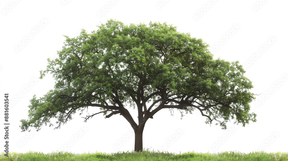 Large Tree Cartoon Clipart on Plain White Background with Green Foliage Illustration and Isolated Simple Design Large Tree Cartoon Clipart on Plain White Background with Green Foliage Illustration and Isolated Simple Design