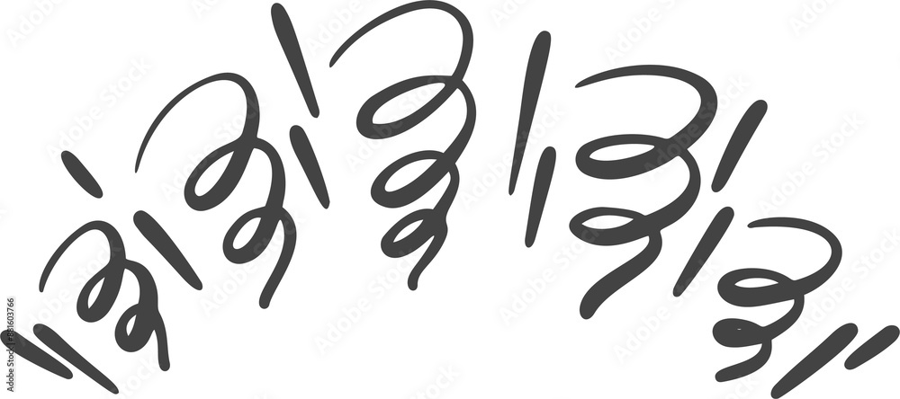Cartoon comic bomb bang explosion effect. Burst with splashes and spiral smoke elements. Doodle speed lines and pow cloud. Hand drawn serpentine sketch