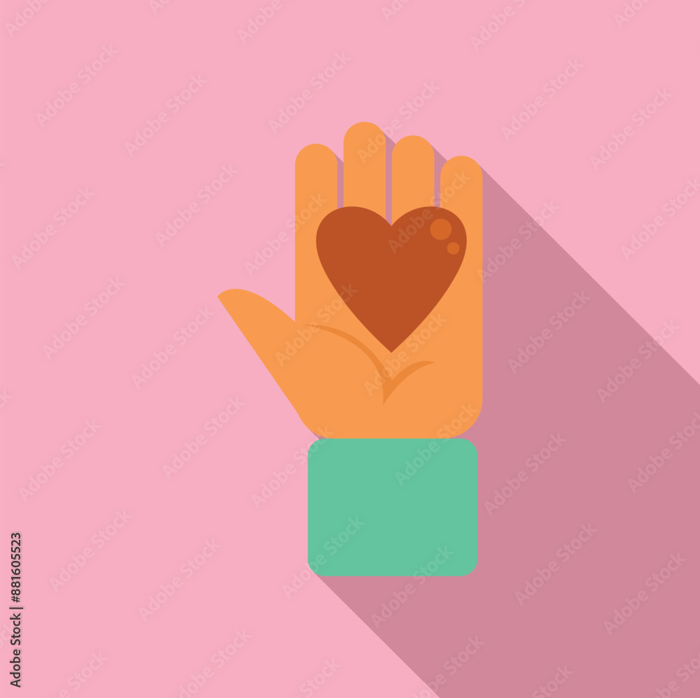 Open hand holding a heart symbol, representing charity, love, and support Open hand holding a heart symbol, representing charity, love, and support