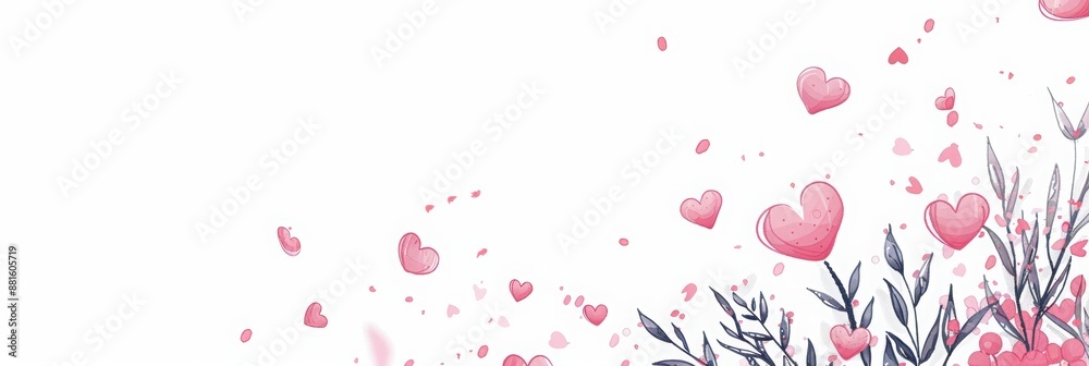 National Girlfriend Day. white background with pink hearts and doodles for valentine's day National Girlfriend Day. white background with pink hearts and doodles for valentine's day