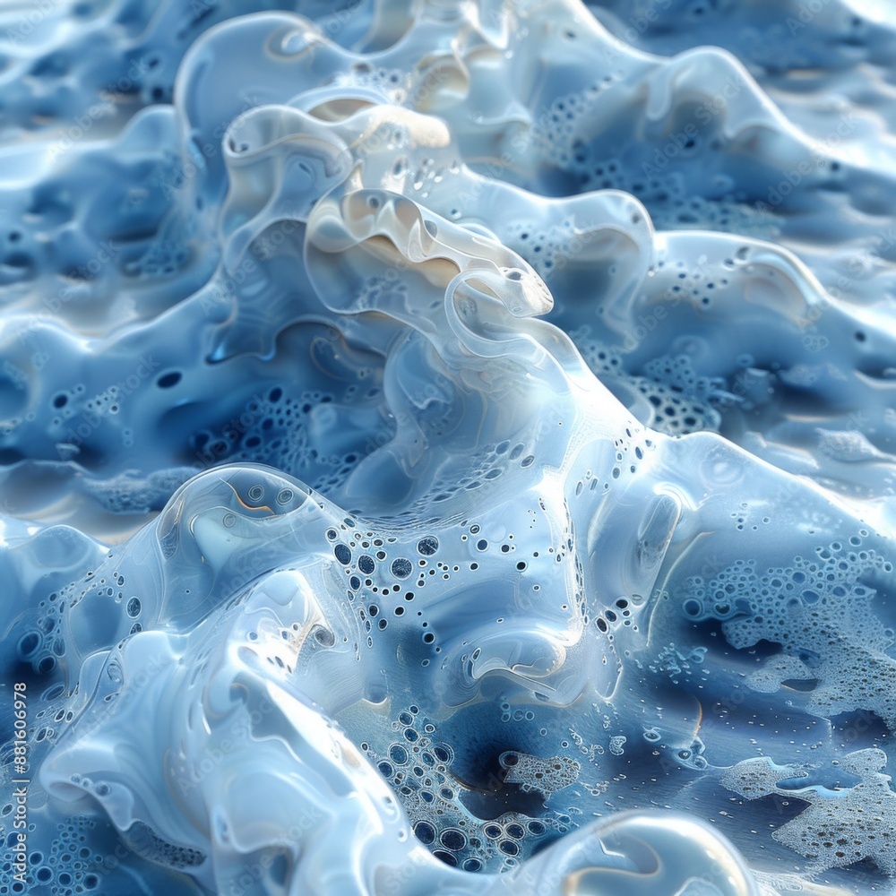 Abstract Blue Swirling Liquid Texture