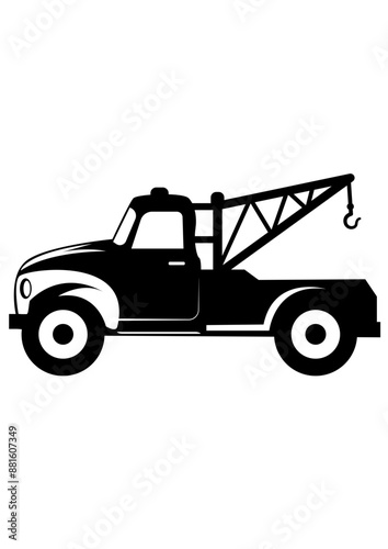 Tow Truck | Recovery Truck | Operator | Skilled Driver | Vintage Tow Truck | Roadside  Assistance | Towed Car | Towing Vehicle | Original Illustration | Vector and Clipart | Cutfile and Stencil