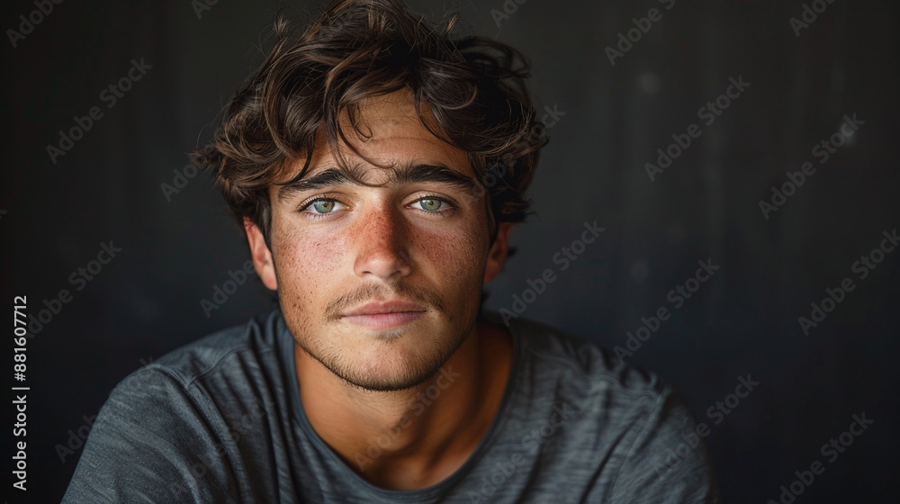 Portrait of an unhappy young man, studio shot with copy space. Portrait of an unhappy young man, studio shot with copy space.