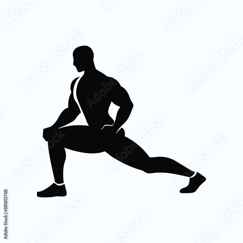 lunges silhouette vector