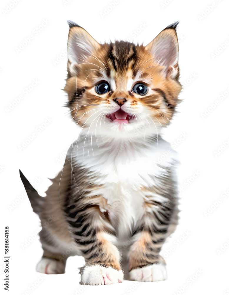 Cute cat sitting (transparent background) PNG with alpha channel. お座りしているかわいい猫(背景透過)アルファチャンネル付PNG