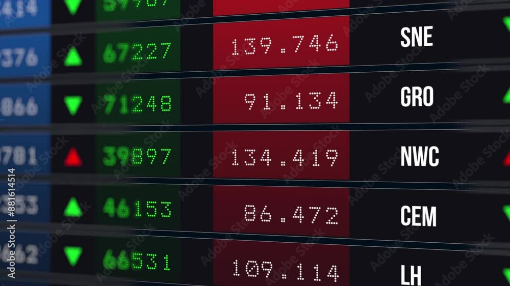 Digital Stock Market Trading Screen Animated Background Digital Stock Market Trading Screen Animated Background