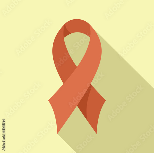 Orange ribbon supporting multiple sclerosis awareness and leukemia fight