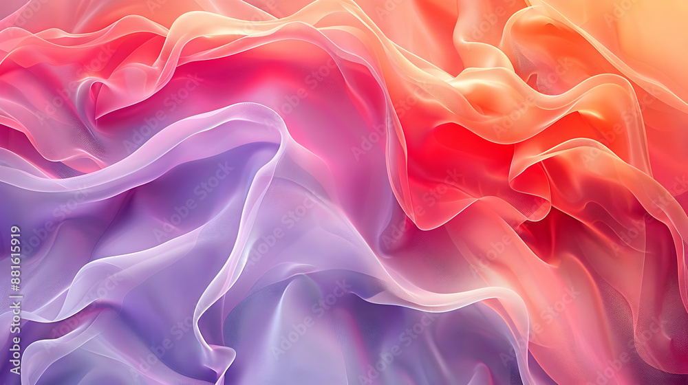 Abstract Background with Purple and Orange Swirling Fabric