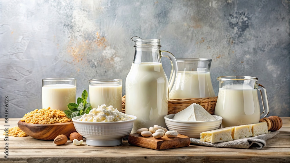 Delicious and nutritious farm-fresh milk products and nutrient-rich snacks , milk, dairy, farm, wholesome, delicious Delicious and nutritious farm-fresh milk products and nutrient-rich snacks , milk, dairy, farm, wholesome, delicious
