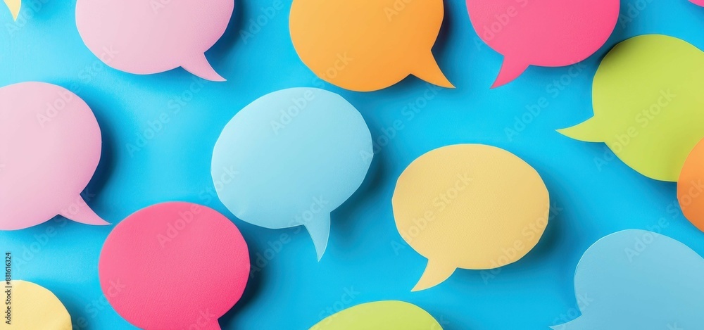 Vibrant paper bubbles for engaging speech visuals. Vibrant paper bubbles for engaging speech visuals.