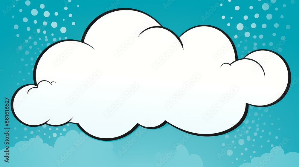 Fun and whimsical cartoon drawing of a speech bubble with four dots. Fun and whimsical cartoon drawing of a speech bubble with four dots.