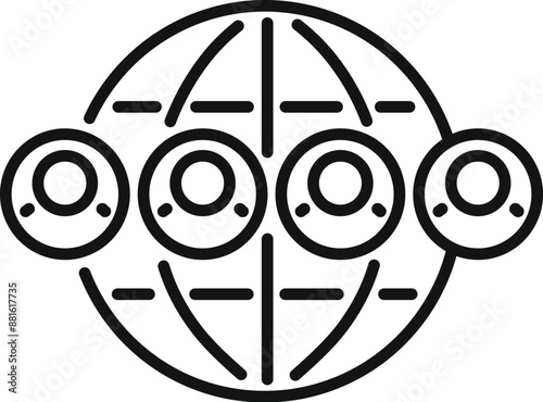 Icon of a global communication network connecting people around the world, symbolizing international collaboration and connectivity