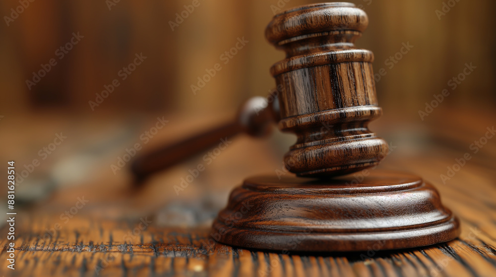 The image of a judge's gavel placed on a stand symbolizes the clear justice and power of the court's decisions. The image of a judge's gavel placed on a stand symbolizes the clear justice and power of the court's decisions.