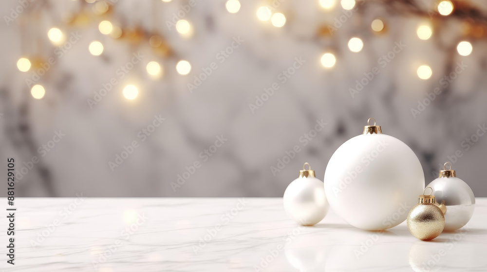 Festive Christmas backdrop with marble table and cozy living room decor. Festive Christmas backdrop with marble table and cozy living room decor.