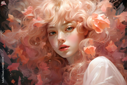 Pink Hair Woman Illustration © Siasart Studio