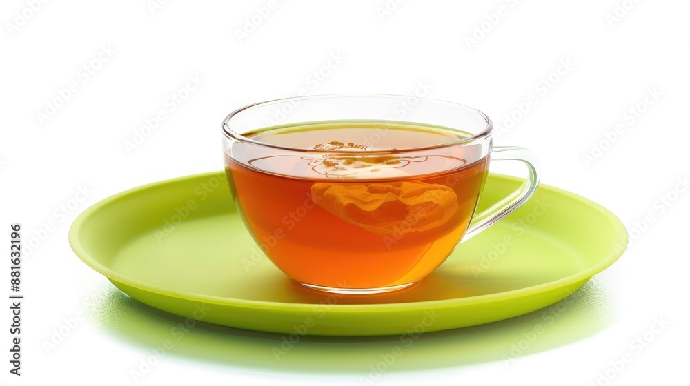 Homemade Kombucha tea scoby on green tray isolated on white Homemade Kombucha tea scoby on green tray isolated on white