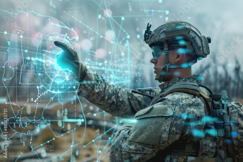 Soldier Using Augmented Reality Interface.