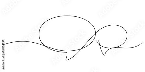 speech bubble chatting message one line drawing continuous