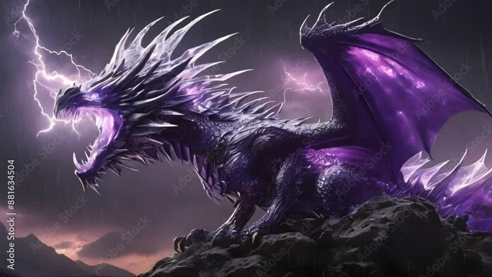 dragon in the night sky