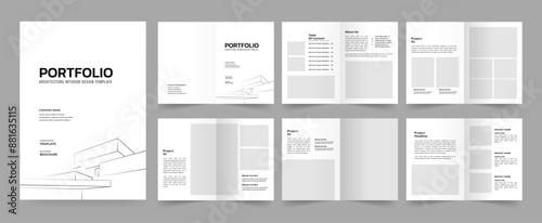 Architecture profile brochure template and interior portfolio layout design