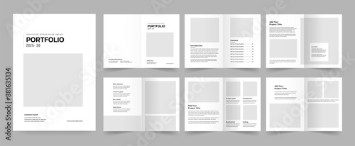 Architects Portfolio Booklet template, Black and White Portfolio Layout